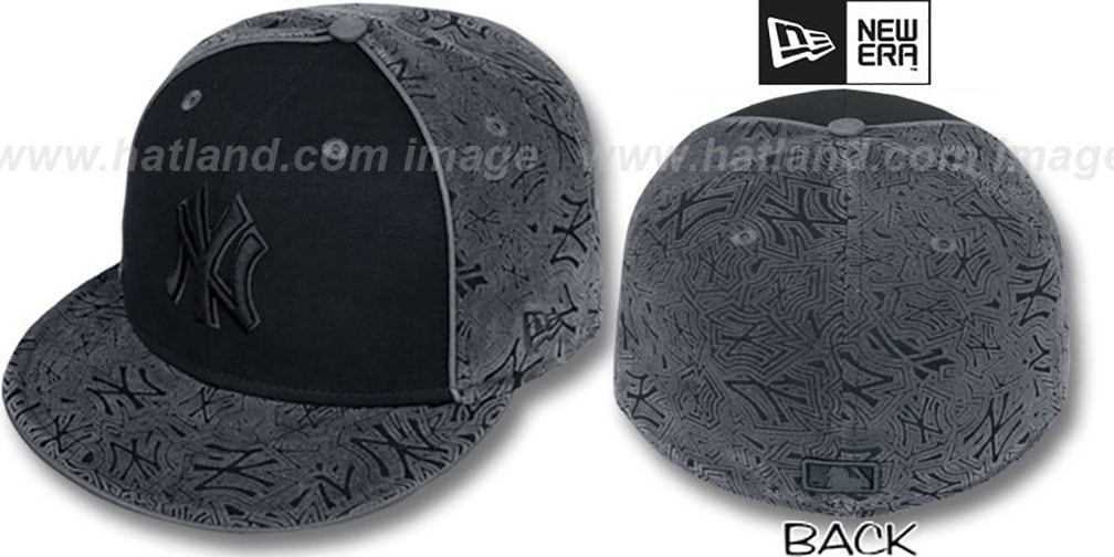 Yankees 'TEAM-FLOCKING' Black-Grey Fitted Hat by New Era