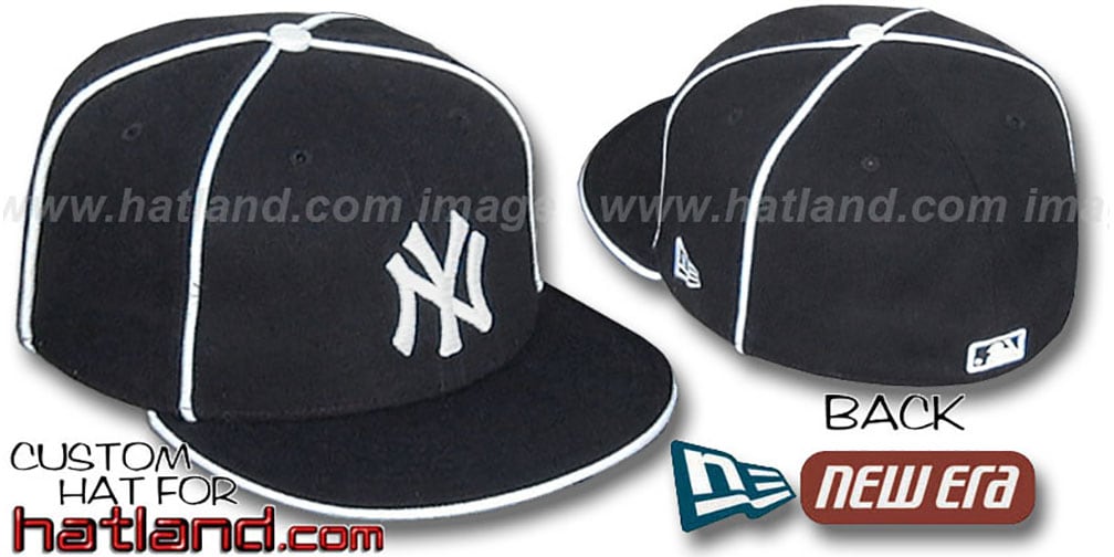 Yankees 'TEAM PIPING-2' Black Fitted Hat by New Era