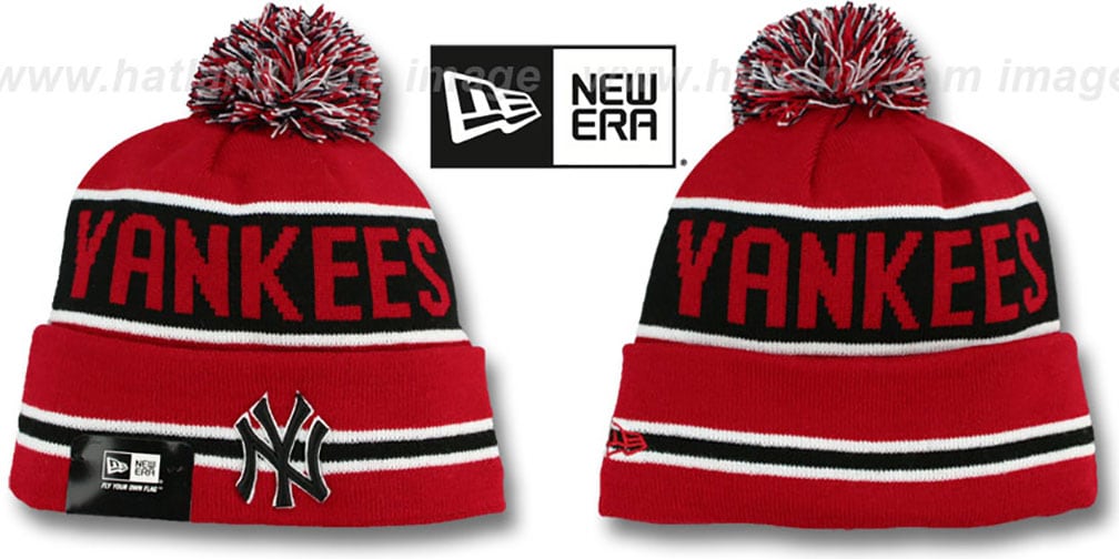 Yankees 'THE-COACH' Red-Black Knit Beanie Hat by New Era