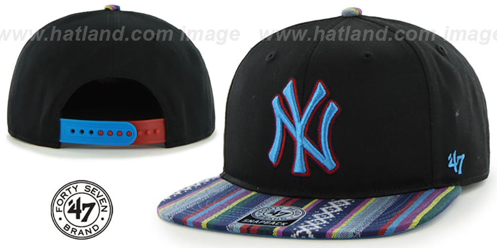 Yankees 'THE-DUDE SNAPBACK' Black-Blue Hat by Twins 47 Brand