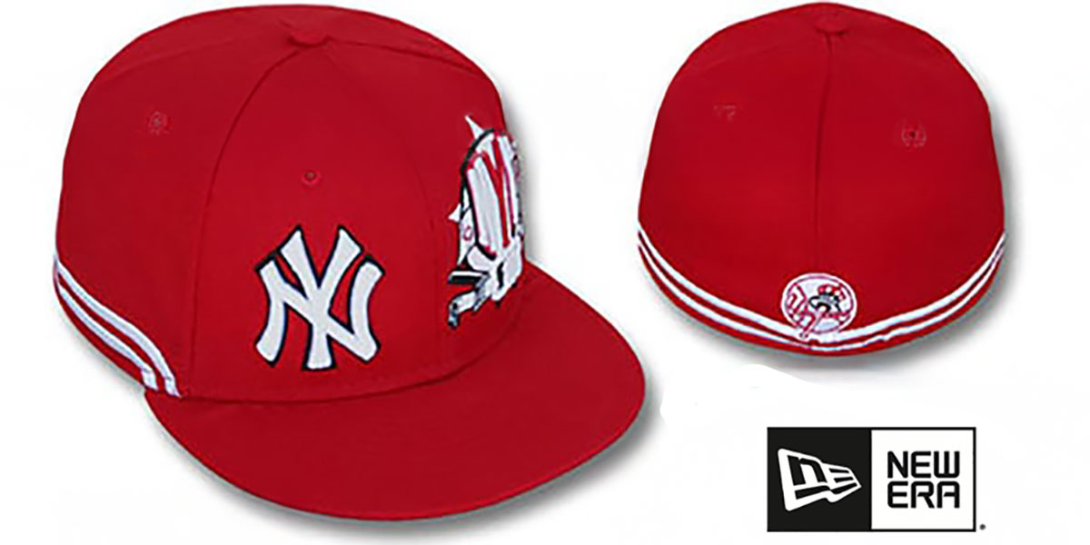 Yankees 'TWO-BIT' Red-White Fitted Hat by New Era