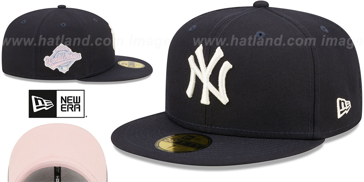Yankees 1996 WS 'POP-SWEAT' Navy-Pink Fitted Hat by New Era