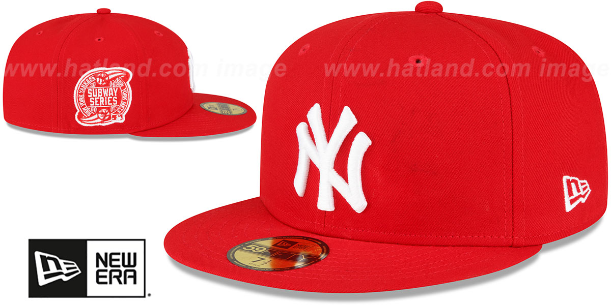 Yankees 2000 'SS SIDE-PATCH UP' Red-White Fitted Hat by New Era