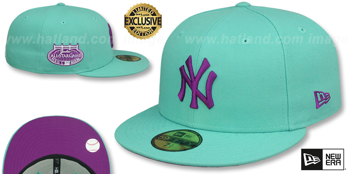 Yankees 2008 ALL STAR GAME 'PURPLE-BOTTOM' Mint Fitted Hat by New Era