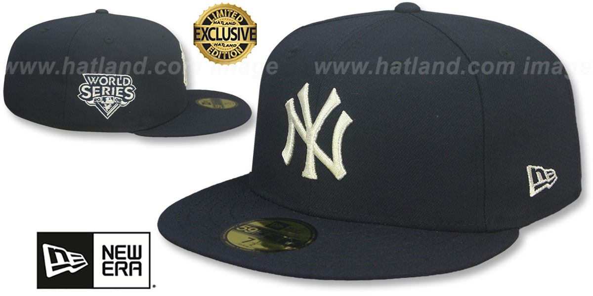 Yankees 2009 WORLD SERIES 'SILVER-BOTTOM' Navy Fitted Hat by New Era