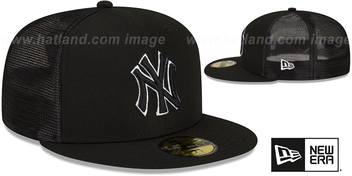 Yankees 2022 'BATTING PRACTICE TRUCKER' Black-White Fitted Hat by New Era