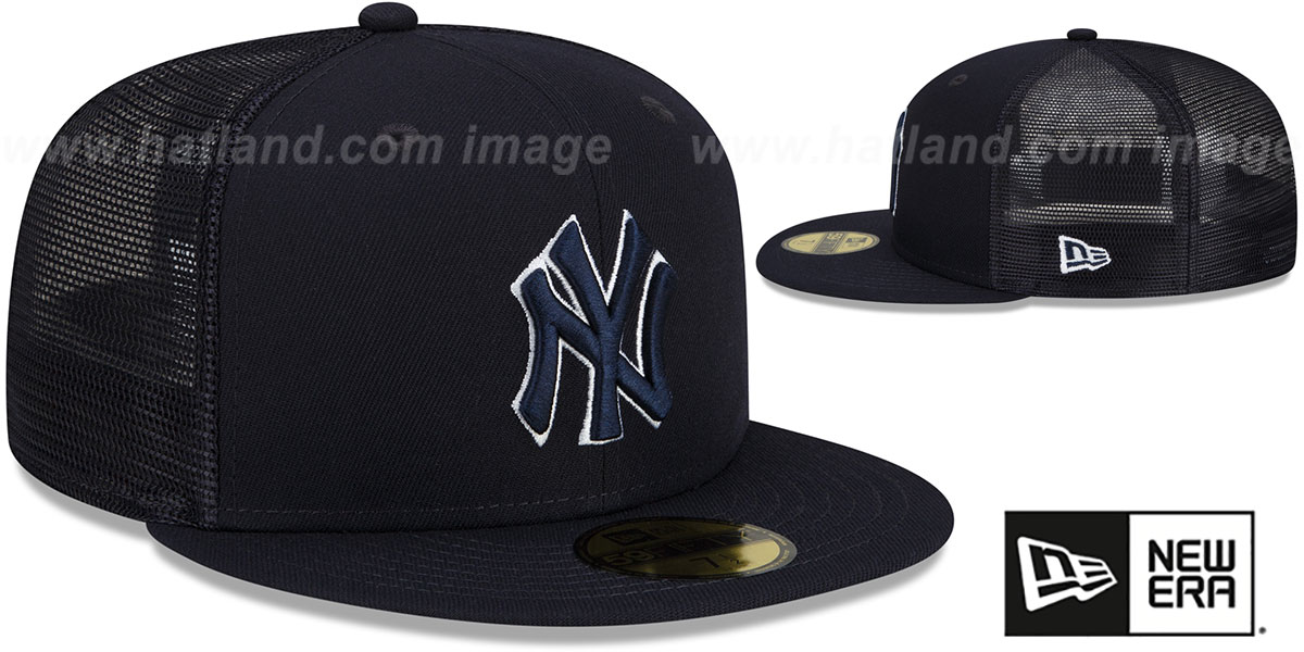 Yankees 'BATTING PRACTICE TRUCKER' Navy Fitted Hat by New Era