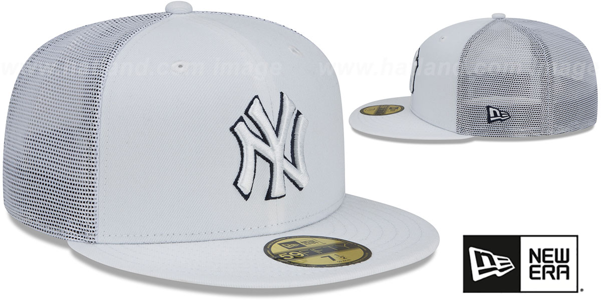 Yankees 2023 'BATTING PRACTICE TRUCKER' White Fitted Hat by New Era