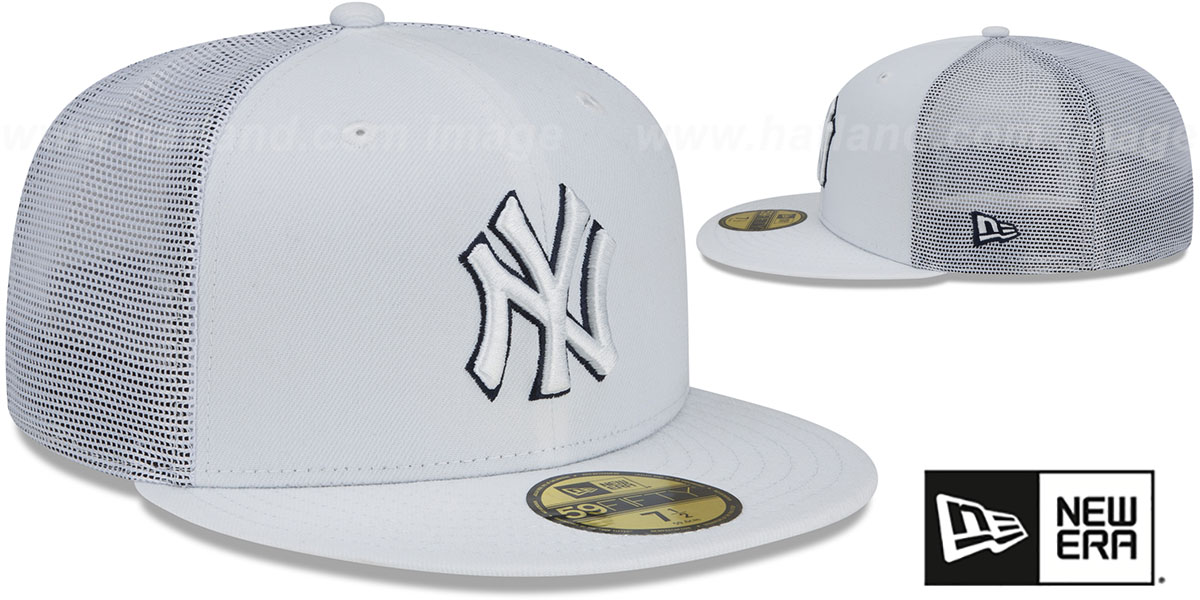 Yankees 'BATTING PRACTICE TRUCKER' White Fitted Hat by New Era