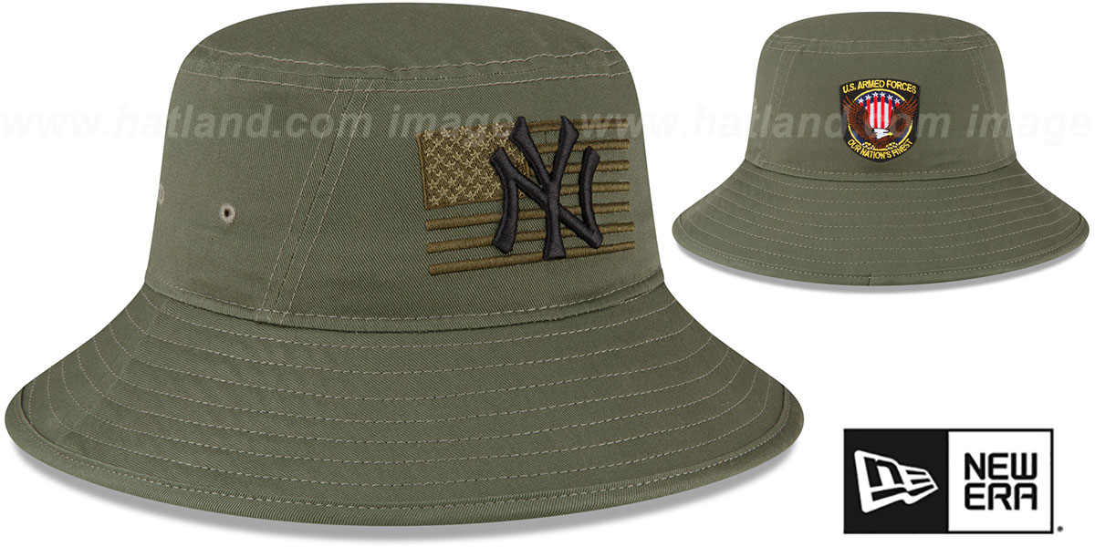 Yankees 2023 ARMED FORCES 'STARS N STRIPES BUCKET' Hat by New Era