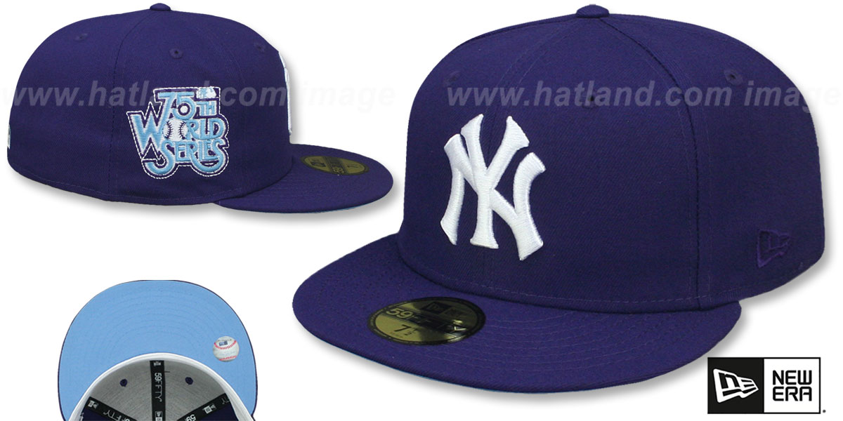 Yankees 75TH WORLD SERIES 'SKY-BOTTOM' Purple Fitted Hat by New Era