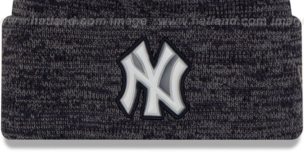 Yankees 'BEVEL' Navy-Grey Knit Beanie Hat by New Era