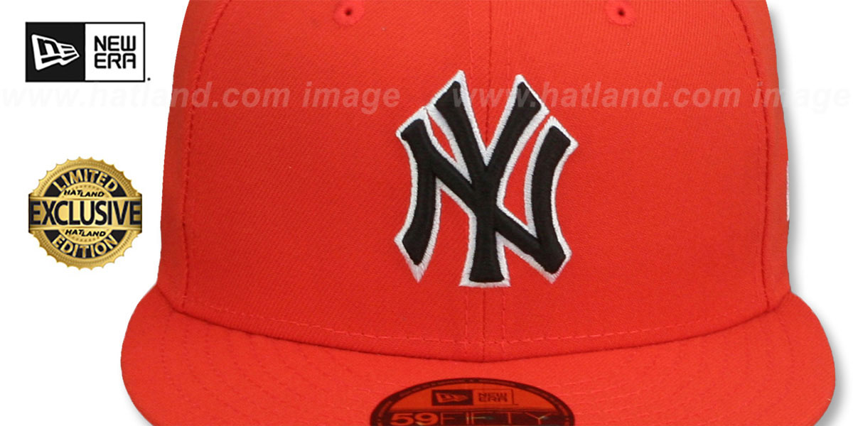 Yankees 'BLACKDANA BOTTOM' Orange Fitted Hat by New Era