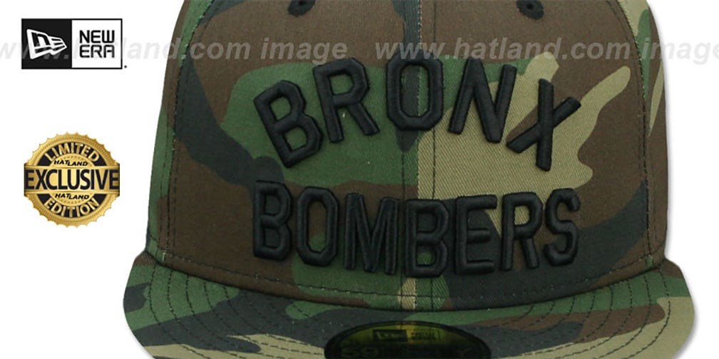 Yankees 'BRONX BOMBERS' Army Camo Fitted Hat by New Era