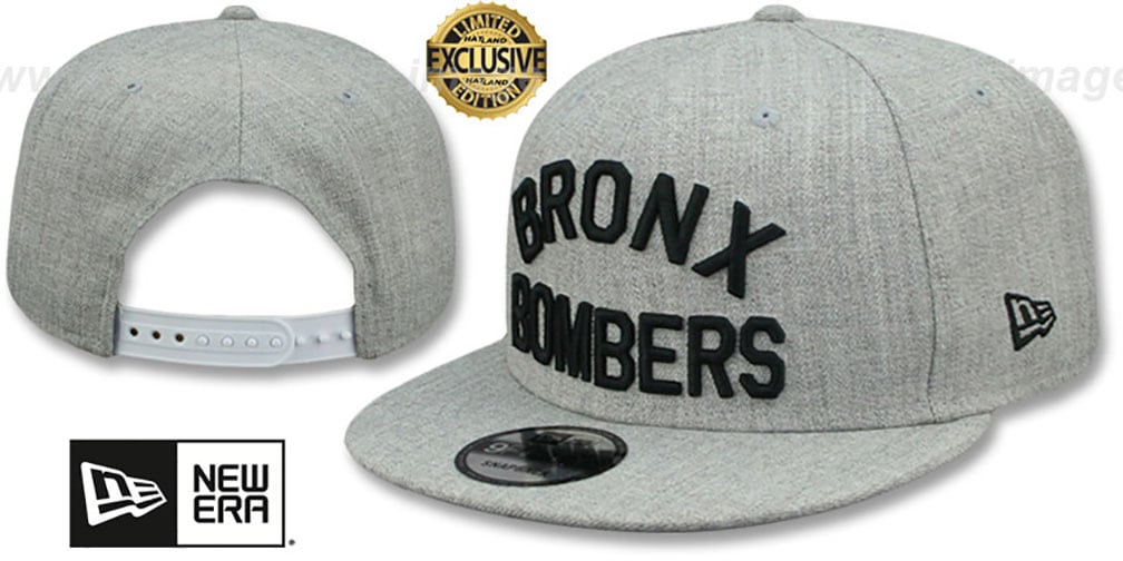 Yankees 'BRONX BOMBERS' SNAPBACK Heather Light Grey Hat by New Era