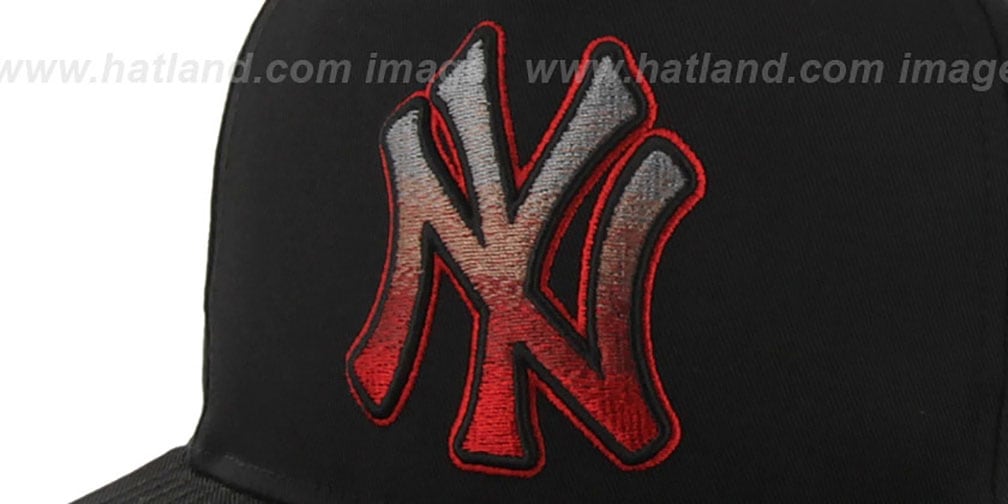Yankees 'BURNING-MAN SNAPBACK' Black Hat by Twins 47 Brand
