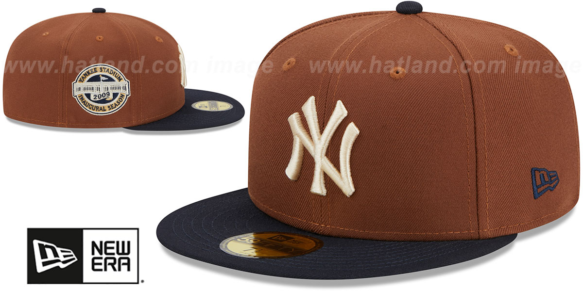 Yankees 'HARVEST SIDE-PATCH' Brown-Navy Fitted Hat by New Era