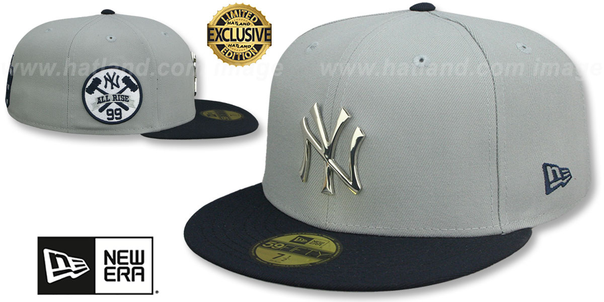 Yankees 'JUDGE ALL RISE SILVER METAL-BADGE' Grey-Navy  Fitted Hat by New Era