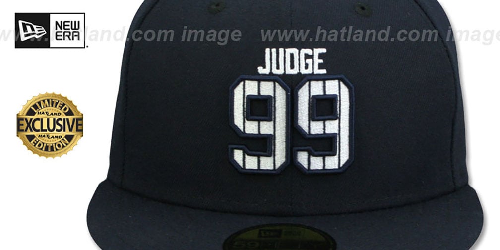 Yankees 'JUDGE PINSTRIPE ALL RISE BACK' Navy Fitted Hat by New Era