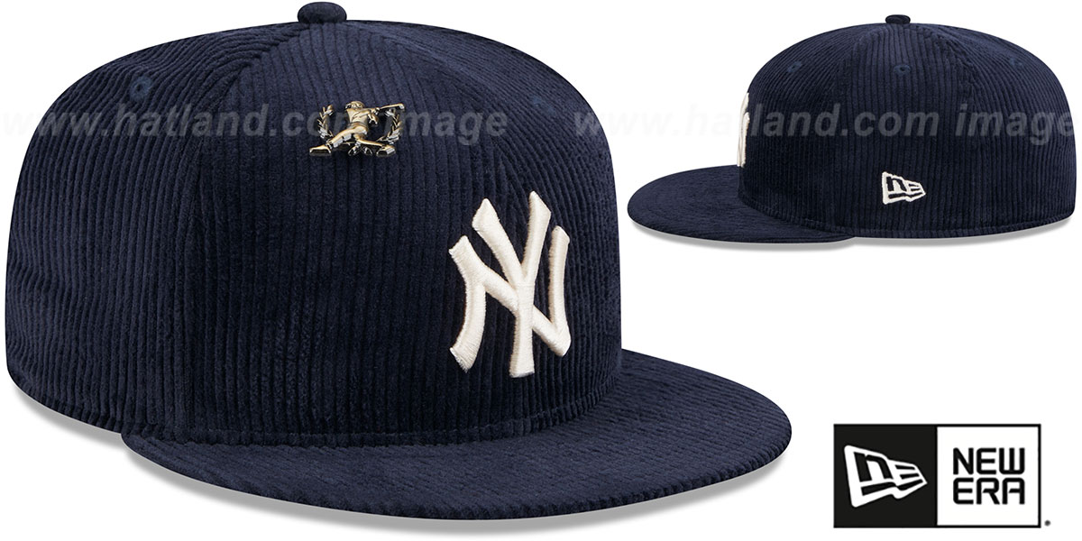 Yankees 'LETTERMAN PIN CORDUROY' Navy Fitted Hat by New Era