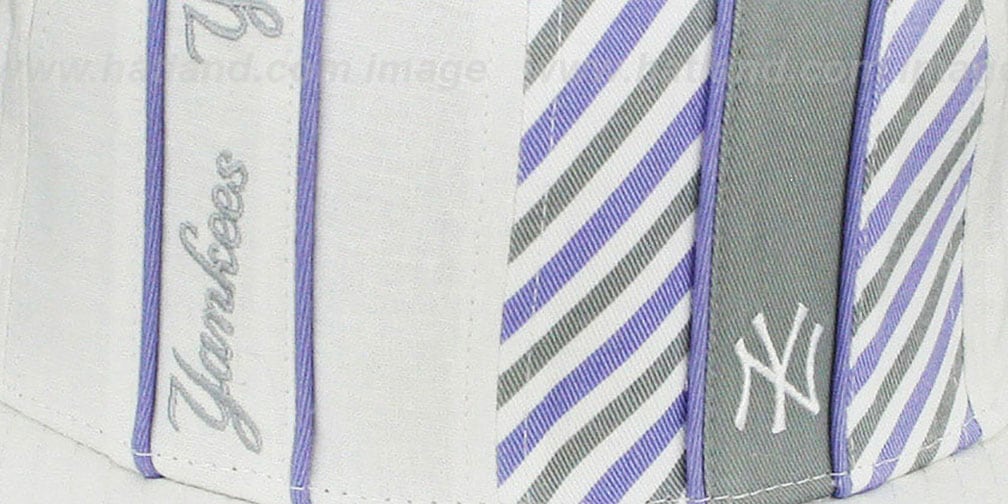 Yankees 'LINEN STRIPE' White-Lavender Fitted Hat by New Era
