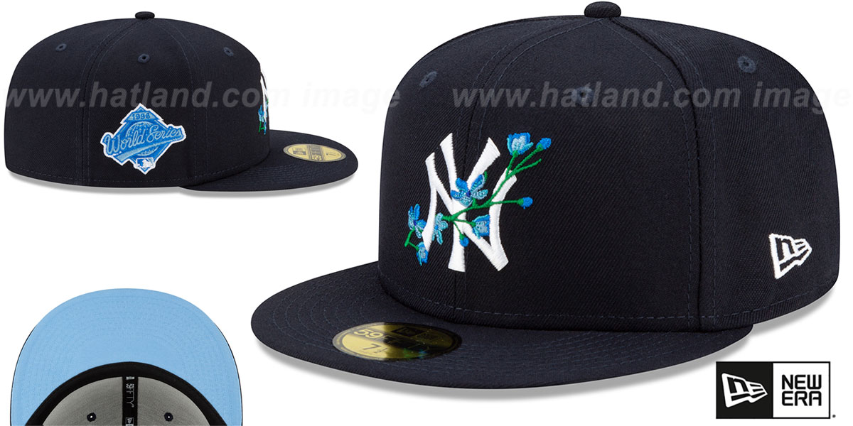 Yankees 'LOGO BLOOM SIDE-PATCH' Navy-Sky Fitted Hat by New Era