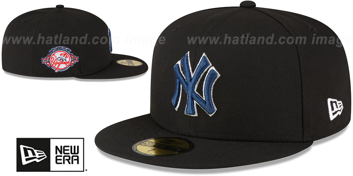 Yankees 'METALLIC LOGO SIDE-PATCH' Black Fitted Hat by New Era