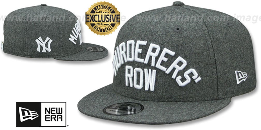 Yankees 'MURDERERS ROW' SNAPBACK Melton Grey Hat by New Era