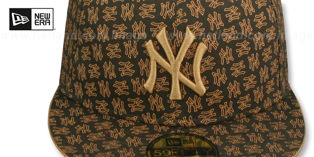 Yankees NY 'ALL-OVER FLOCKING' Brown-Wheat Fitted Hat by New Era