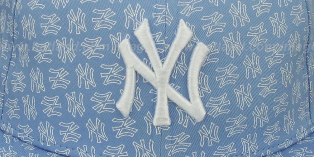 Yankees 'NY ALL-OVER FLOCKING' Sky-White Fitted Hat by New Era
