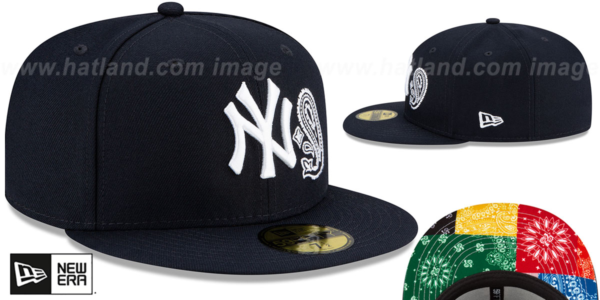 Yankees 'PAISLEY QUILT BOTTOM' Navy Fitted Hat by New Era