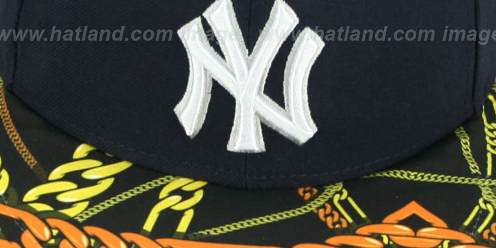 Yankees 'REAL CHAINS VIZA-PRINT' Navy Fitted Hat by New Era