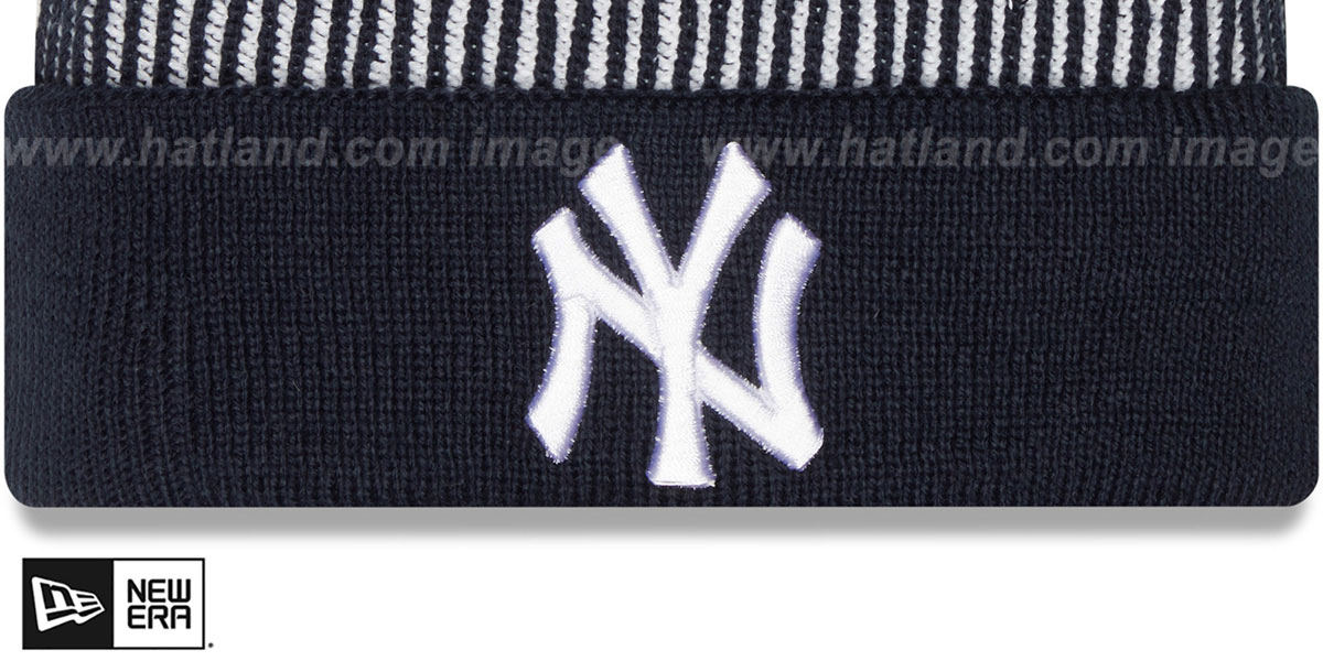 Yankees 'STRIPED' Knit Beanie Hat by New Era
