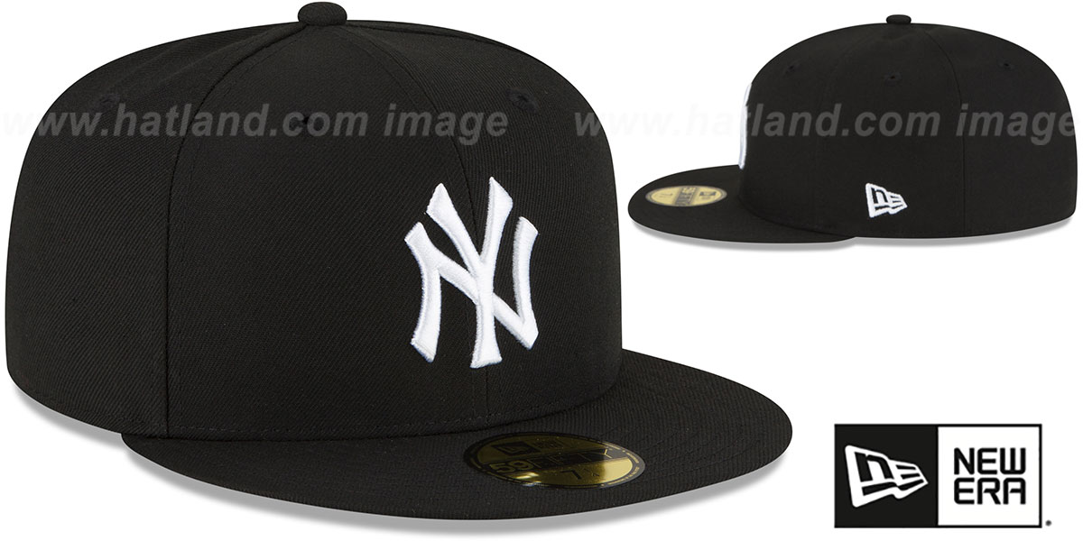 Yankees 'TEAM-BASIC' Black-White Fitted Hat by New Era