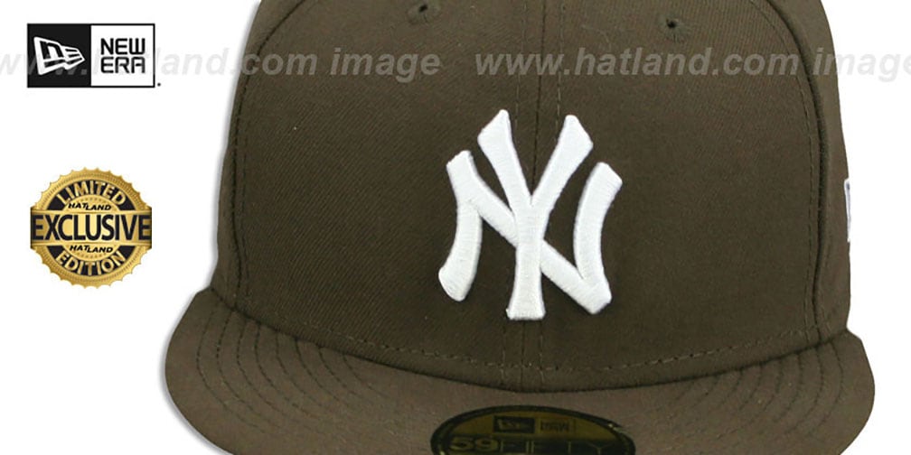 Yankees 'TEAM-BASIC' Brown-White Fitted Hat by New Era