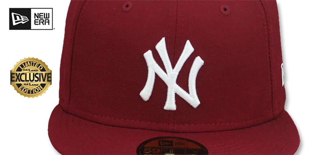 Yankees 'TEAM-BASIC' Burgundy-White Fitted Hat by New Era