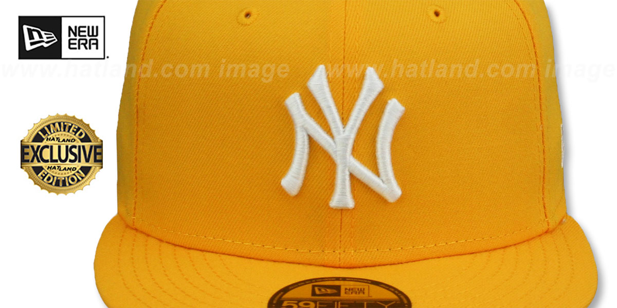 Yankees 'TEAM-BASIC' Gold-White Fitted Hat by New Era