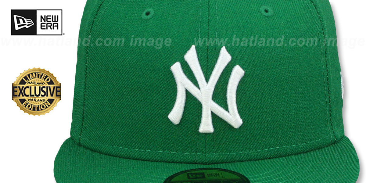Yankees 'TEAM-BASIC' Kelly Green-White Fitted Hat by New Era