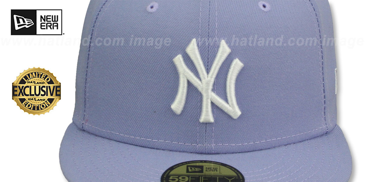 Yankees 'TEAM-BASIC' Lavender-White Fitted Hat by New Era