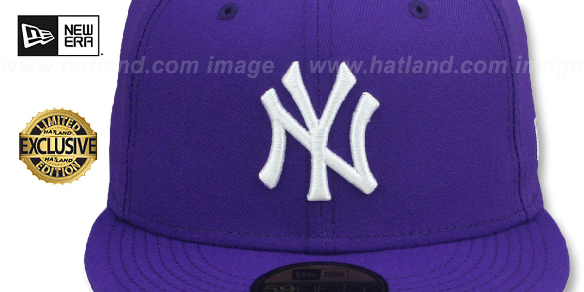 Yankees 'TEAM-BASIC' Purple-White Fitted Hat by New Era