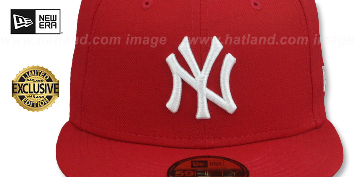 Yankees 'TEAM-BASIC' Red-White Fitted Hat by New Era