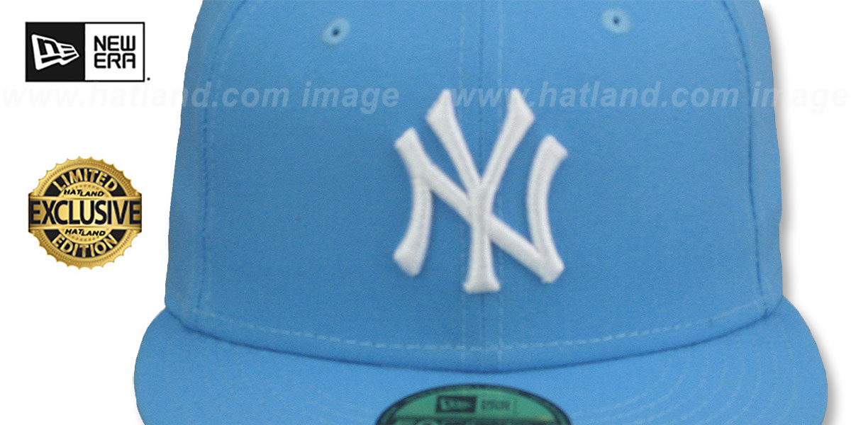 Yankees 'TEAM-BASIC' Sky-White Fitted Hat by New Era