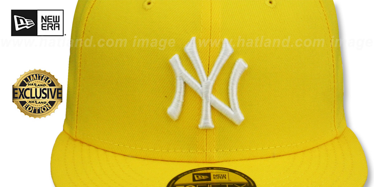 Yankees 'TEAM-BASIC' Yellow-White Fitted Hat by New Era