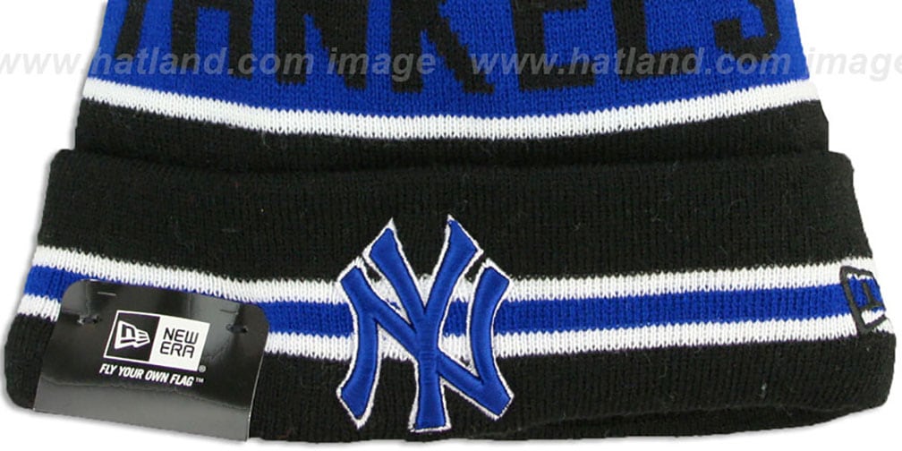 Yankees 'THE-COACH' Black-Royal Knit Beanie Hat by New Era