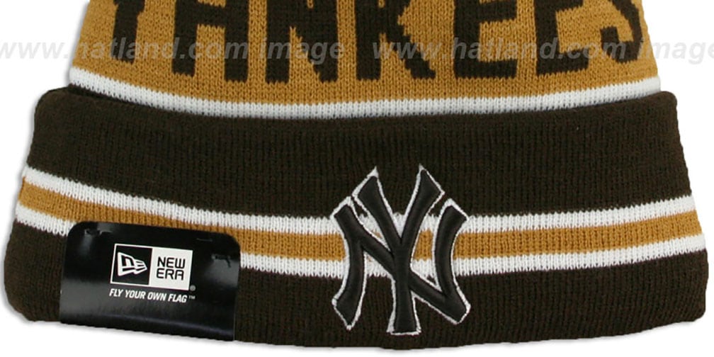 Yankees 'THE-COACH' Brown-Wheat Knit Beanie Hat by New Era