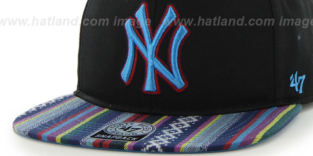 Yankees 'THE-DUDE SNAPBACK' Black-Blue Hat by Twins 47 Brand