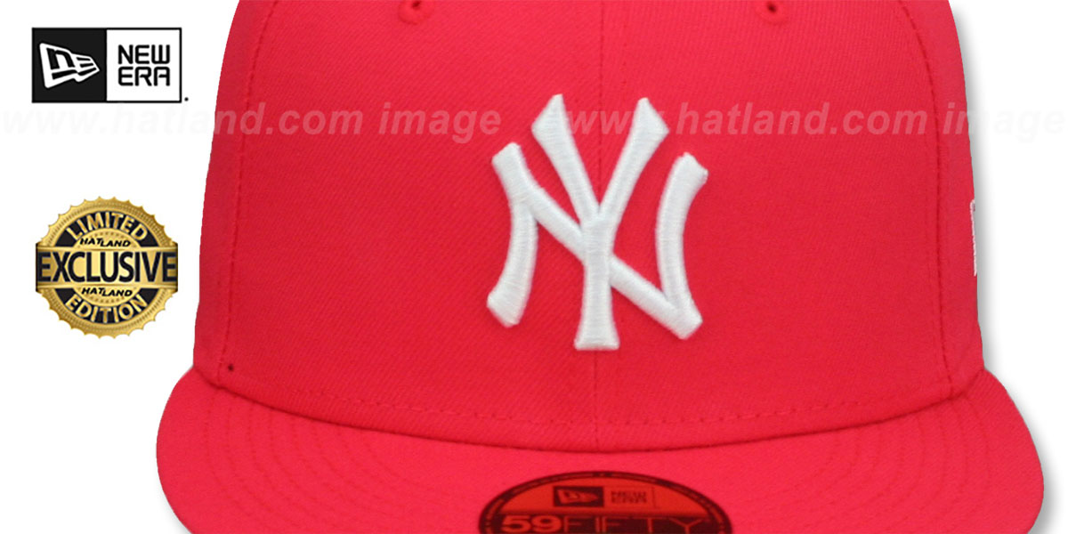 Yankees 'URBAN CAMO-BOTTOM' Lava Red Fitted Hat by New Era