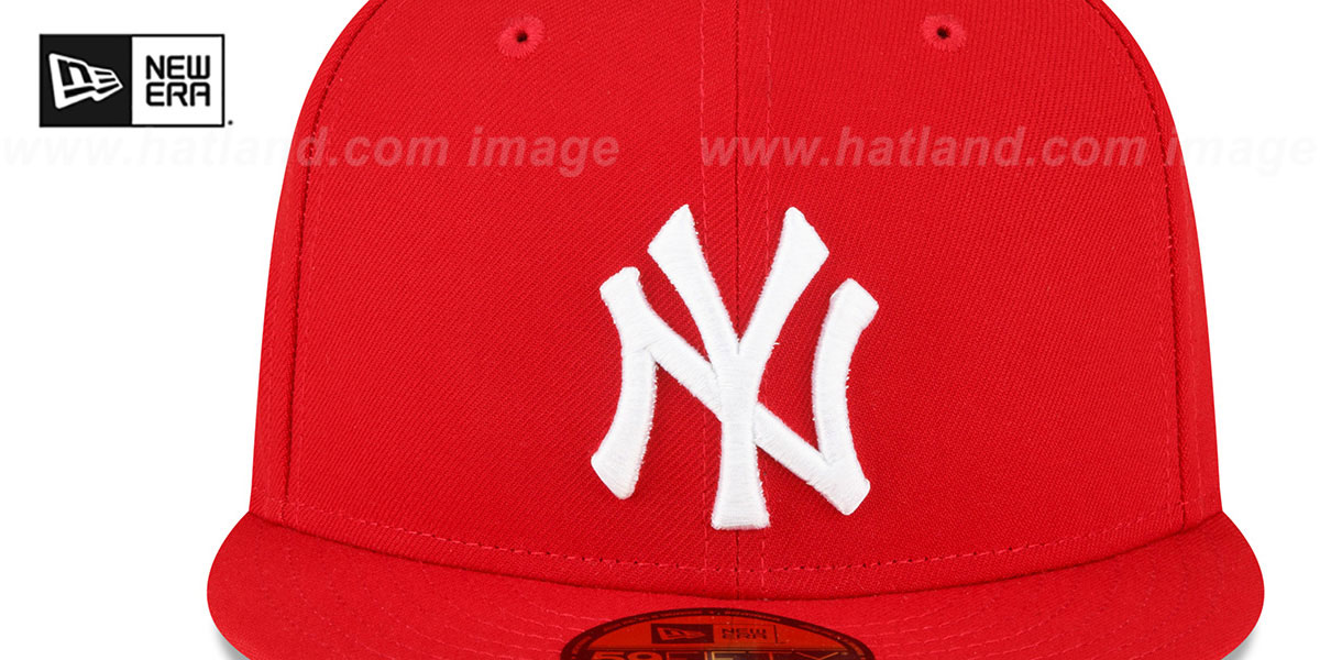 Yankees 1999 'WS SIDE-PATCH UP' Red-White Fitted Hat by New Era