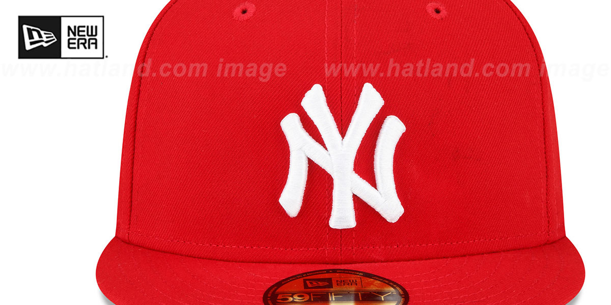 Yankees 2000 'SS SIDE-PATCH UP' Red-White Fitted Hat by New Era