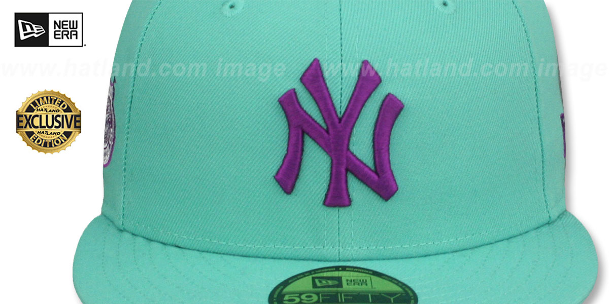 Yankees 2008 ALL STAR GAME 'PURPLE-BOTTOM' Mint Fitted Hat by New Era